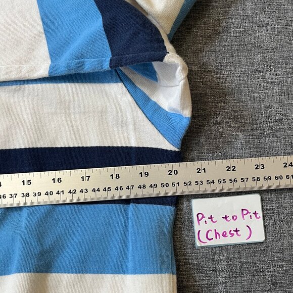 Ralph Lauren Rugby Crest Patch Striped Long Sleeve Shirt - Men's Size S - Blue - Picture 11 of 15